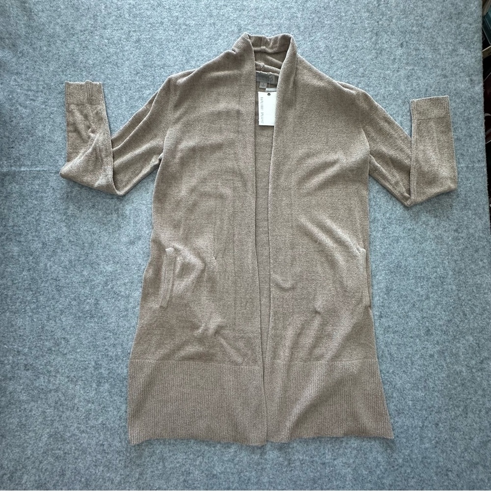 Barefoot Dreams CozyChic Ultra Lite Open Front Cardigan in Nickel NWT Sz: Small - Picture 11 of 15